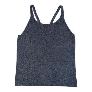 NEW Banana Republic Lurex Dark Gray Black Racerback Tank Top sz M